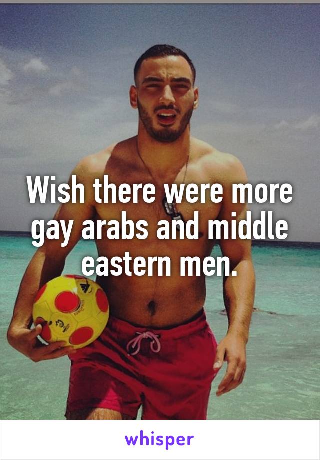 Wish there were more gay arabs and middle eastern men.