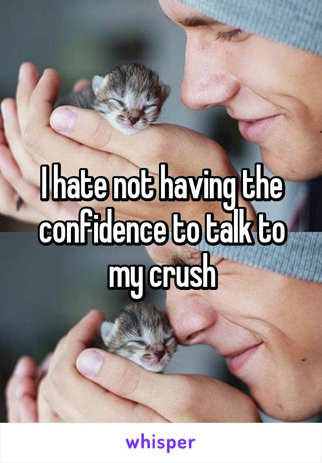 I hate not having the confidence to talk to my crush