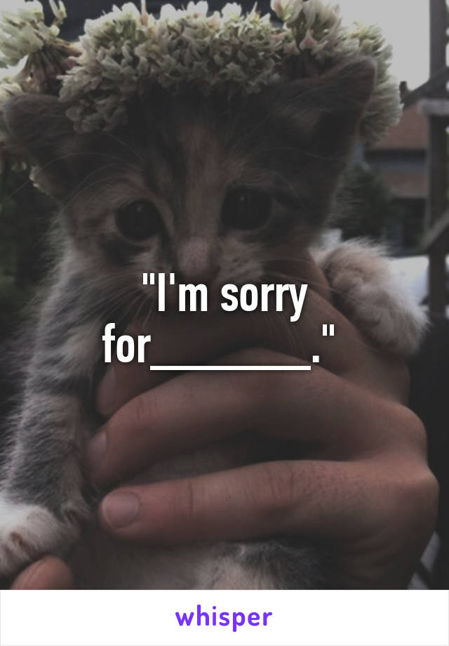 "I'm sorry for______." 