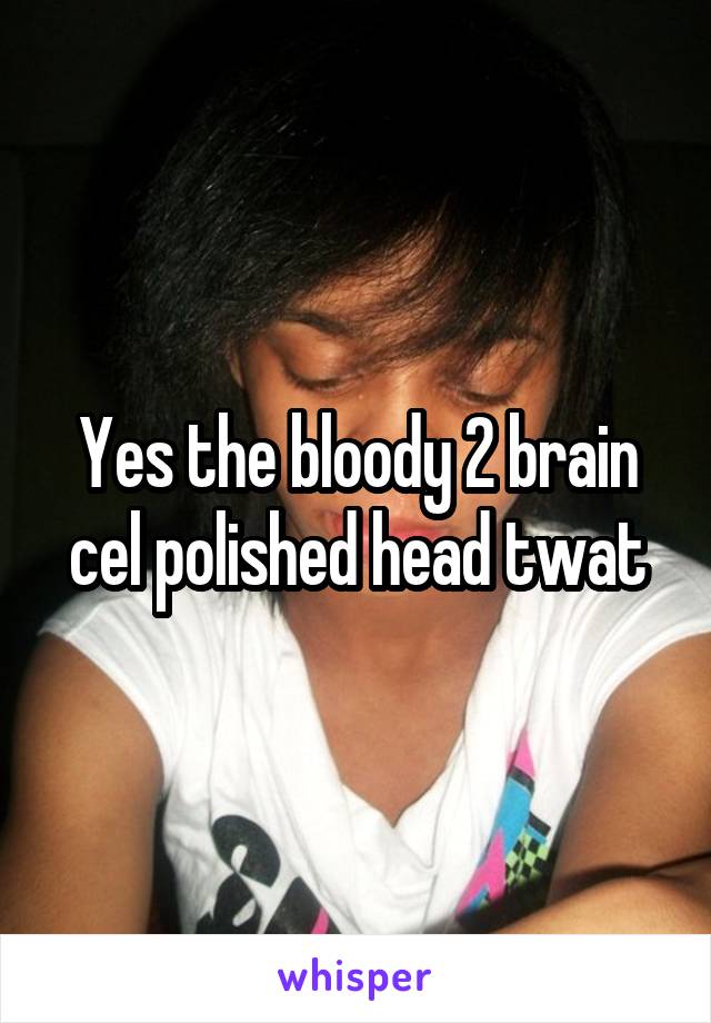 Yes the bloody 2 brain cel polished head twat