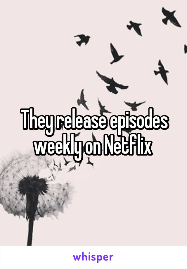 They release episodes weekly on Netflix 