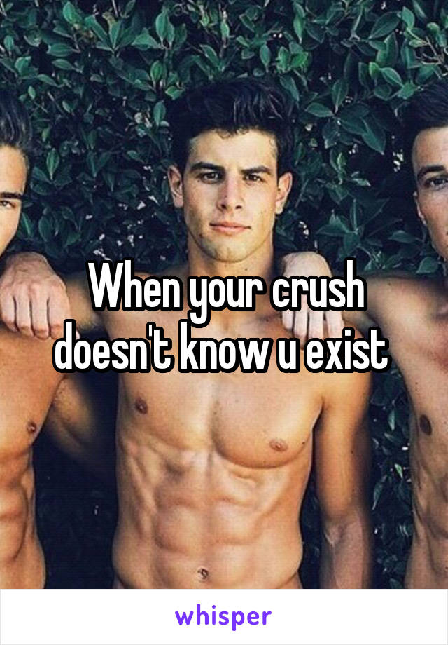 When your crush doesn't know u exist 