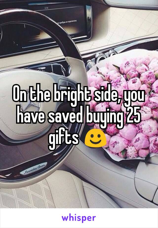 On the bright side, you have saved buying 25 gifts ☺