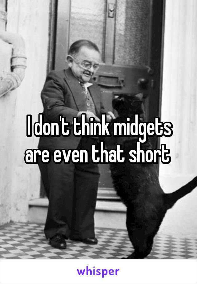 I don't think midgets are even that short 