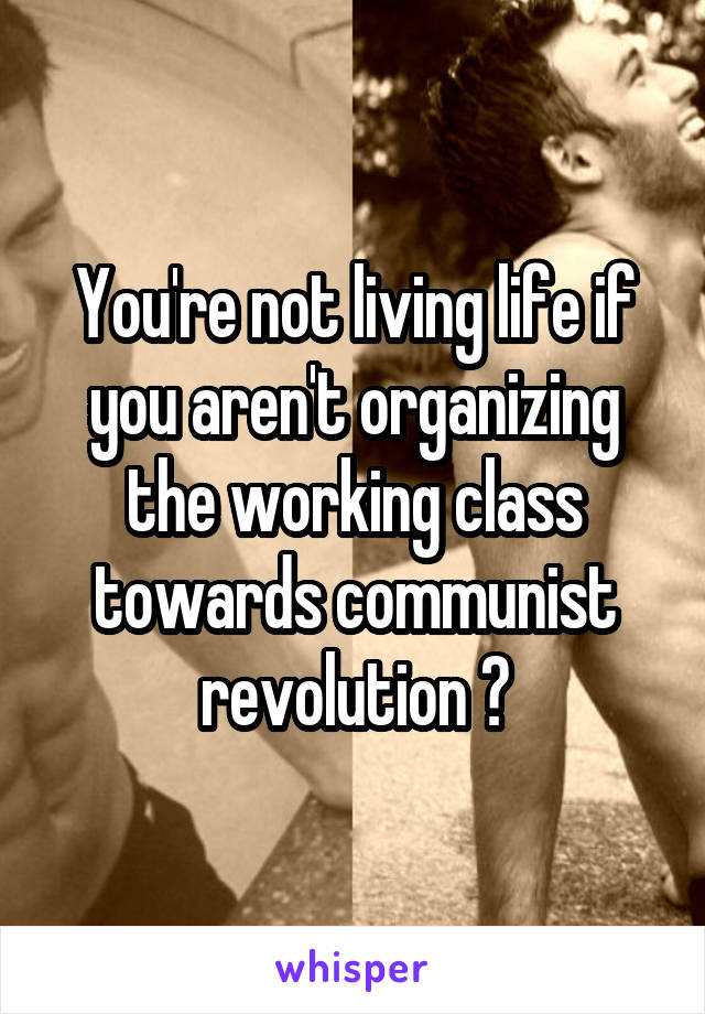 You're not living life if you aren't organizing the working class towards communist revolution ✊