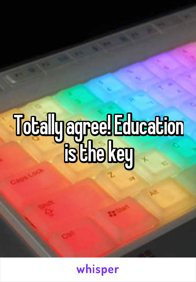 Totally agree! Education is the key