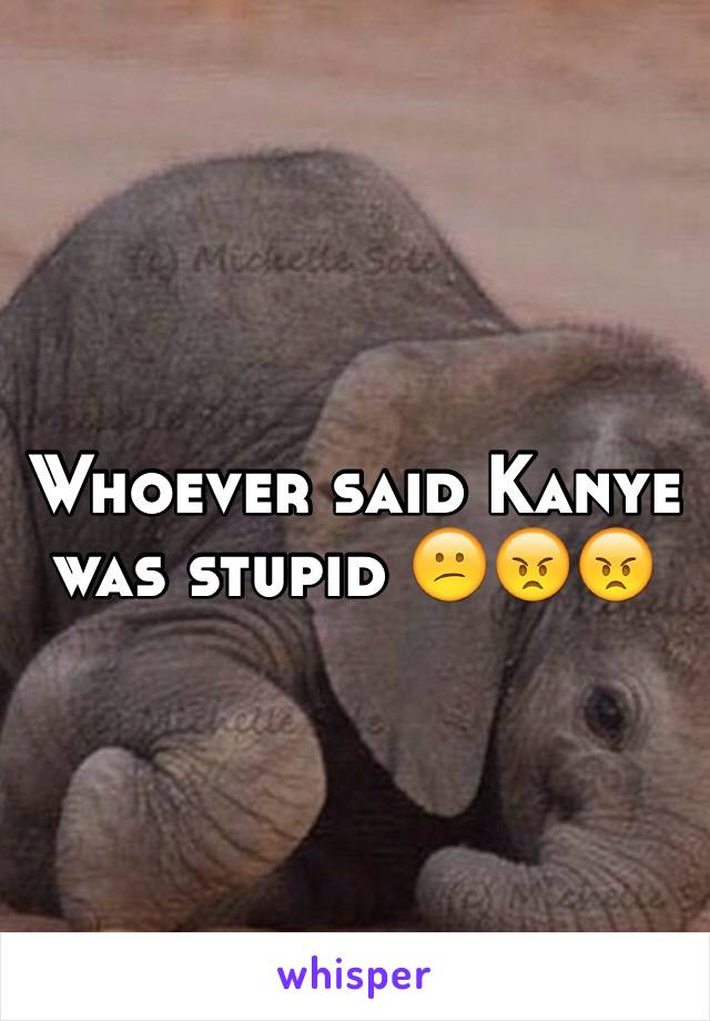 Whoever said Kanye was stupid 😕😠😠