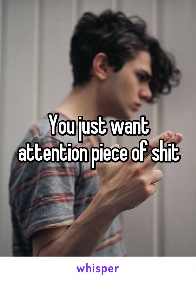 You just want attention piece of shit