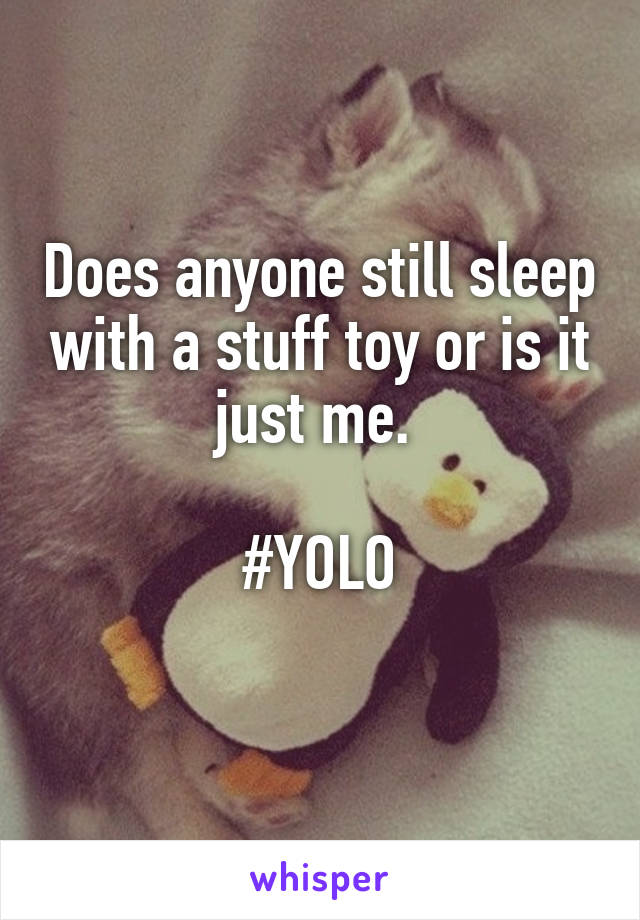 Does anyone still sleep with a stuff toy or is it just me. 

#YOLO

