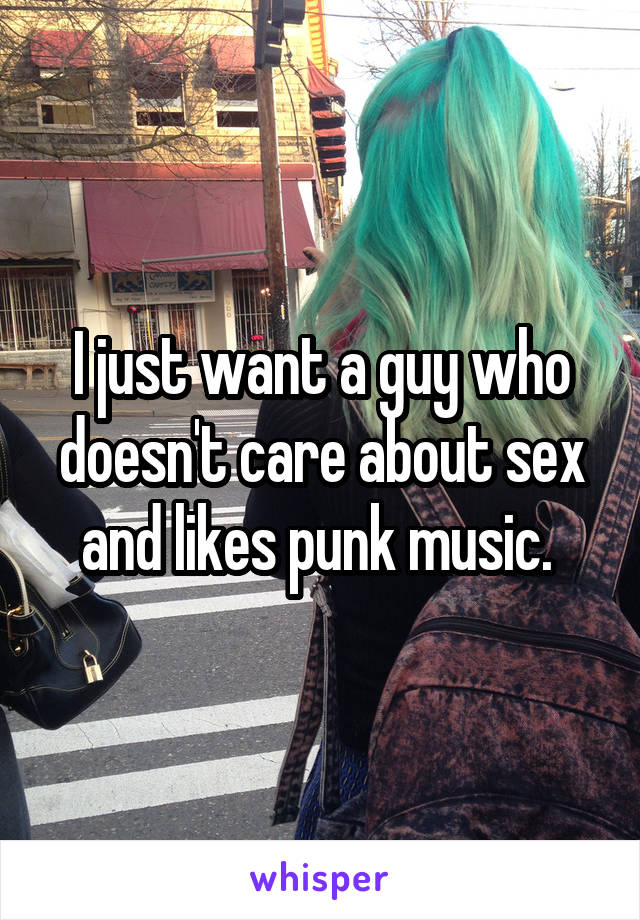 I just want a guy who doesn't care about sex and likes punk music. 