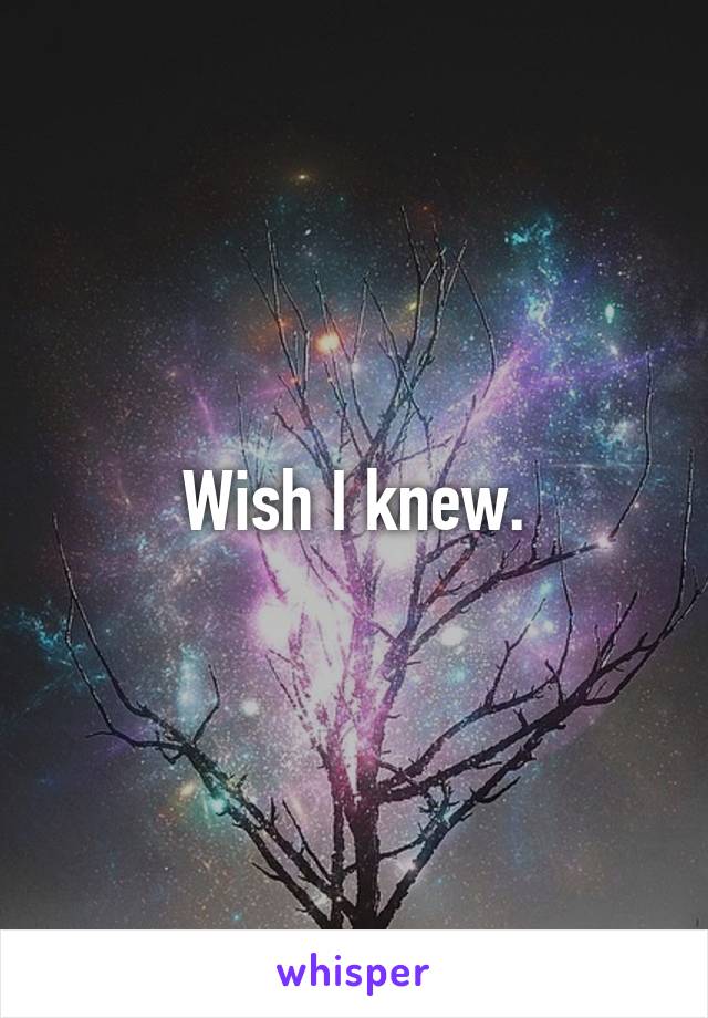 Wish I knew.