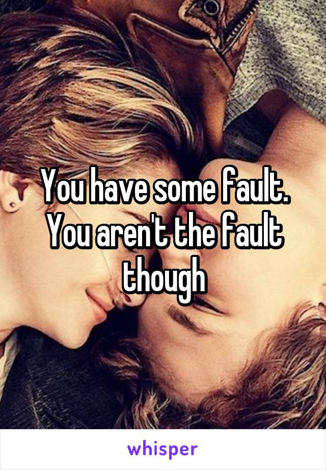 You have some fault. You aren't the fault though