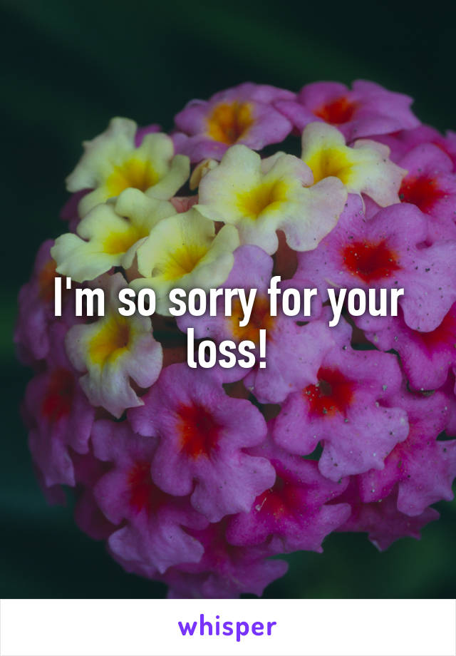 I'm so sorry for your loss!