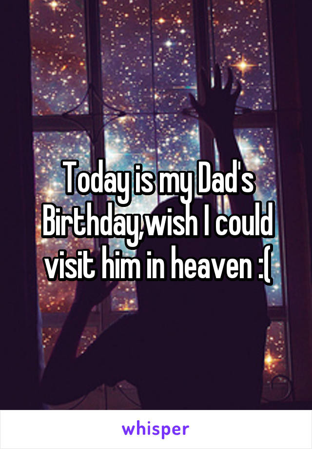Today is my Dad's Birthday,wish I could visit him in heaven :(