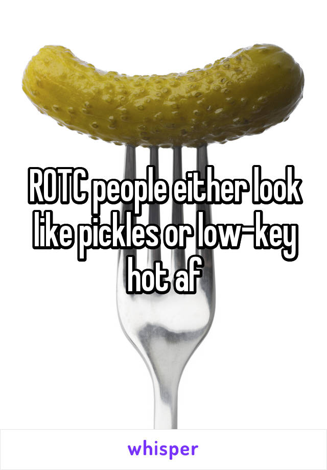 ROTC people either look like pickles or low-key hot af