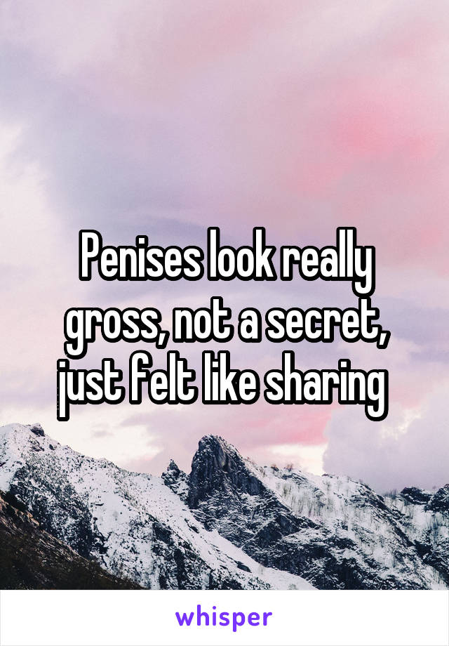 Penises look really gross, not a secret, just felt like sharing 