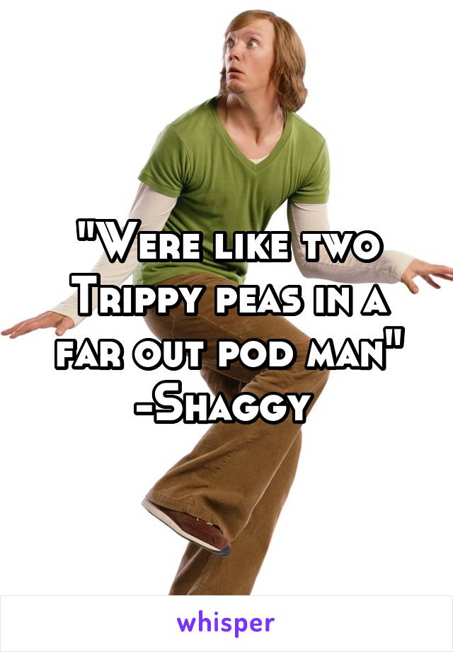 "Were like two Trippy peas in a far out pod man"
-Shaggy 