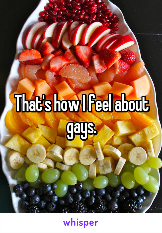 That's how I feel about gays.