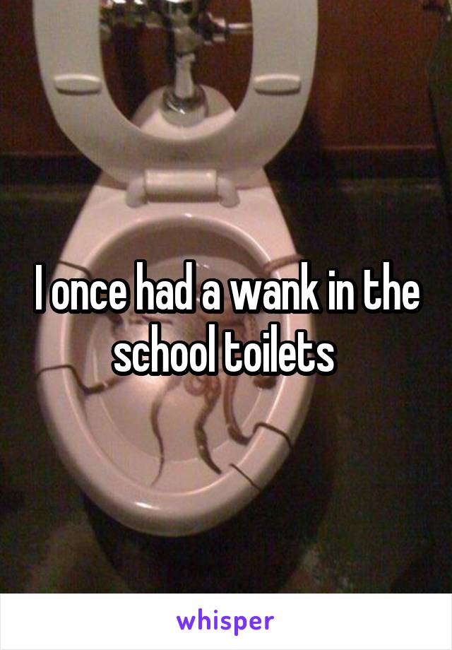 I once had a wank in the school toilets 