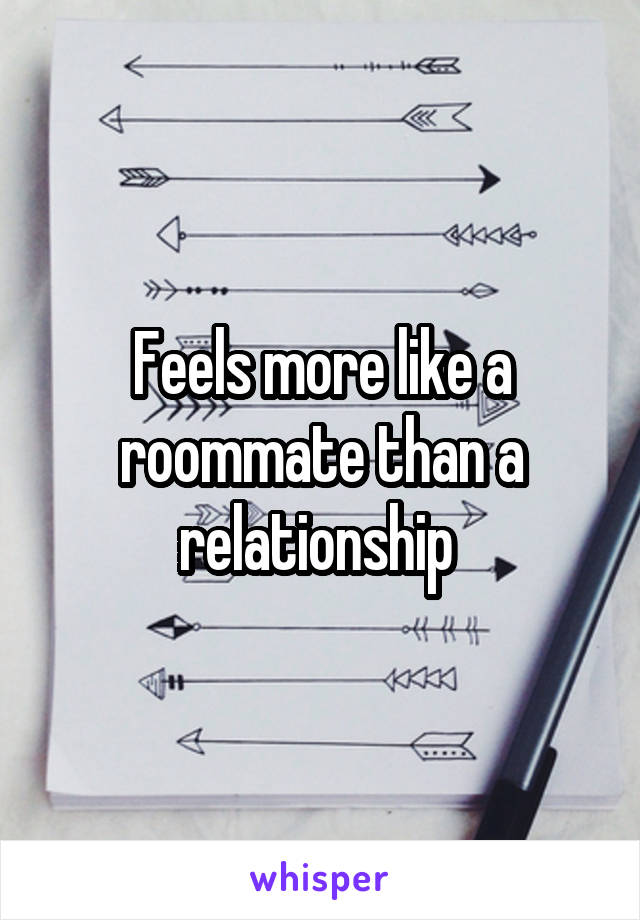 Feels more like a roommate than a relationship 