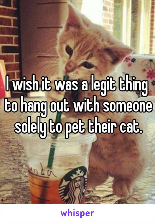 I wish it was a legit thing to hang out with someone solely to pet their cat.
