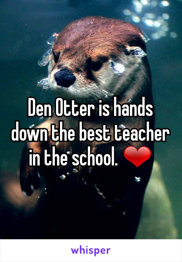 Den Otter is hands down the best teacher in the school. ❤