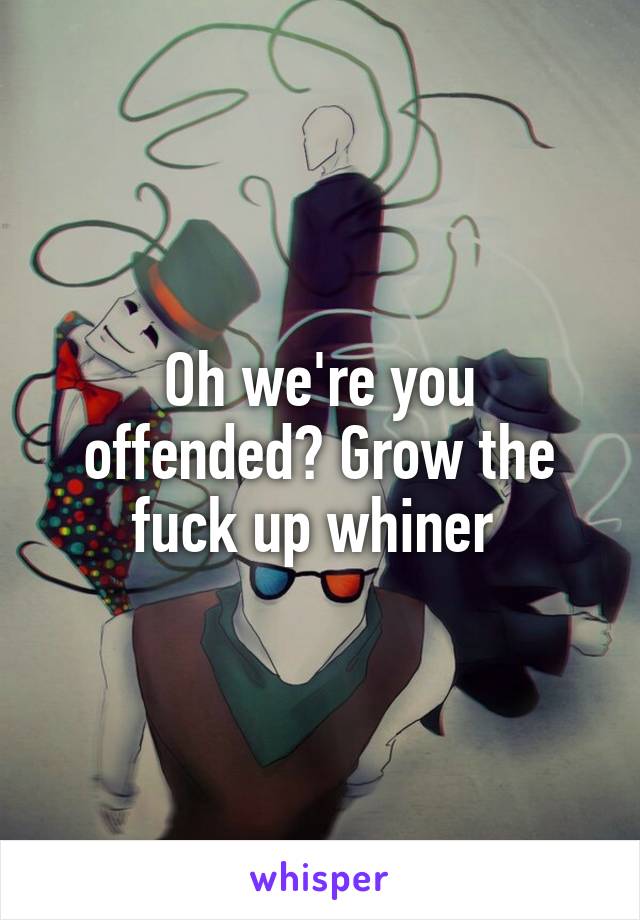 Oh we're you offended? Grow the fuck up whiner 