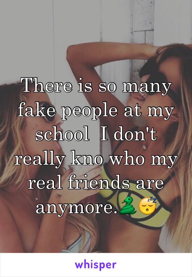 There is so many fake people at my school  I don't  really kno who my real friends are anymore.🐍😴