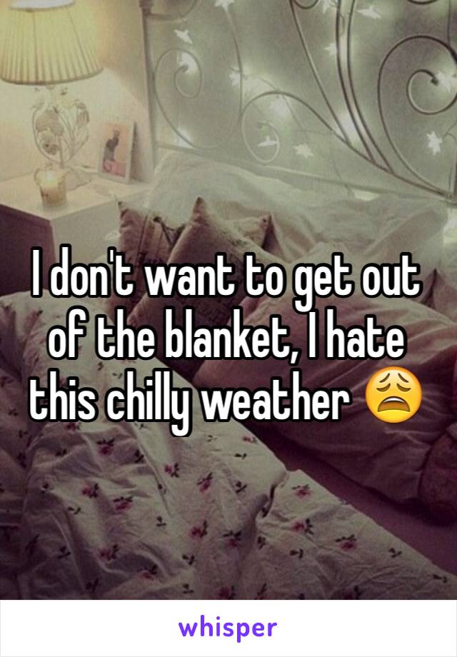 I don't want to get out of the blanket, I hate this chilly weather 😩