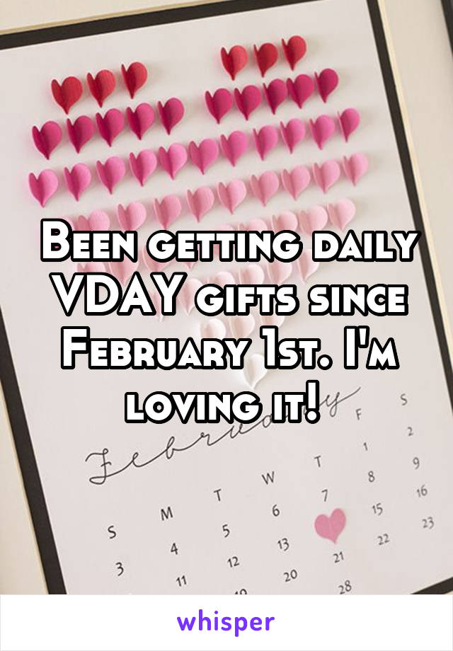 Been getting daily VDAY gifts since February 1st. I'm loving it! 