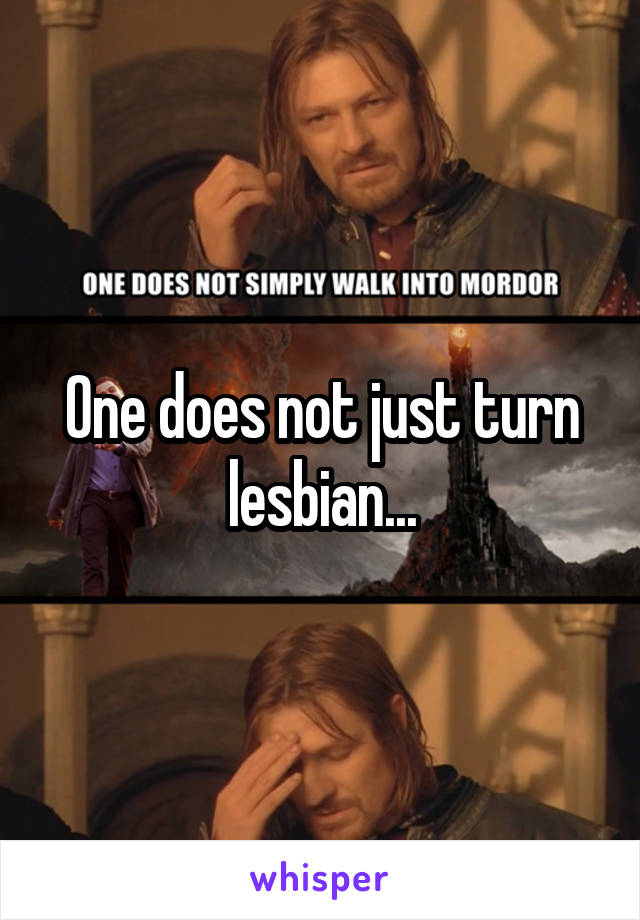 One does not just turn lesbian...