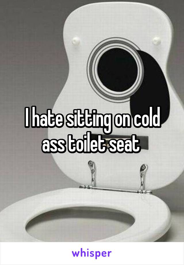 I hate sitting on cold ass toilet seat 