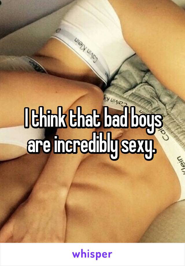 I think that bad boys are incredibly sexy. 