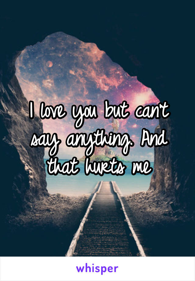 I love you but can't say anything. And that hurts me