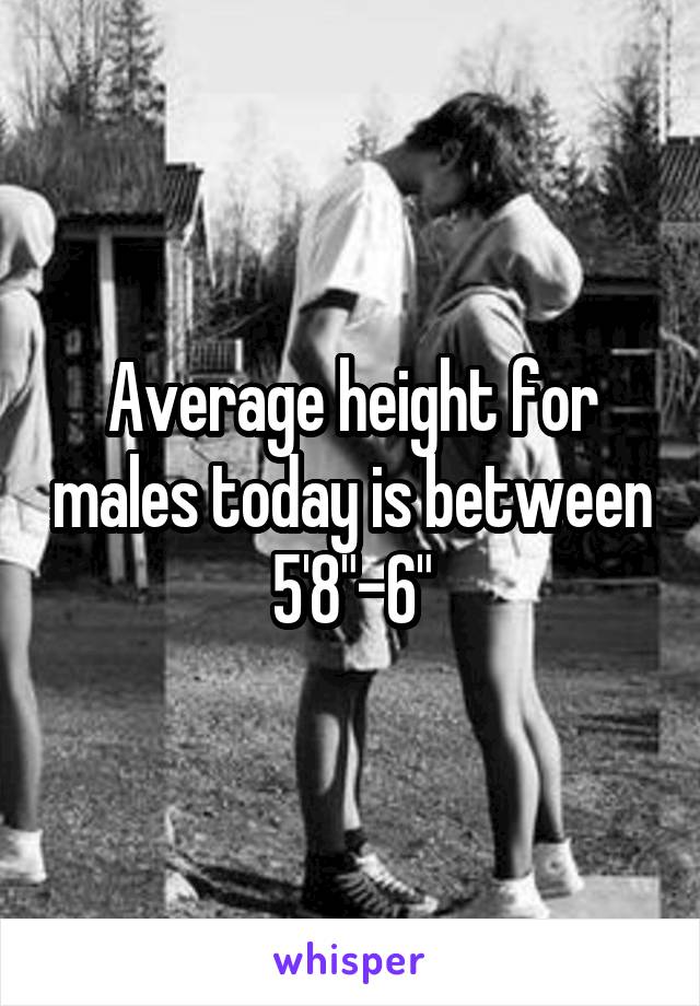 Average height for males today is between 5'8"-6"