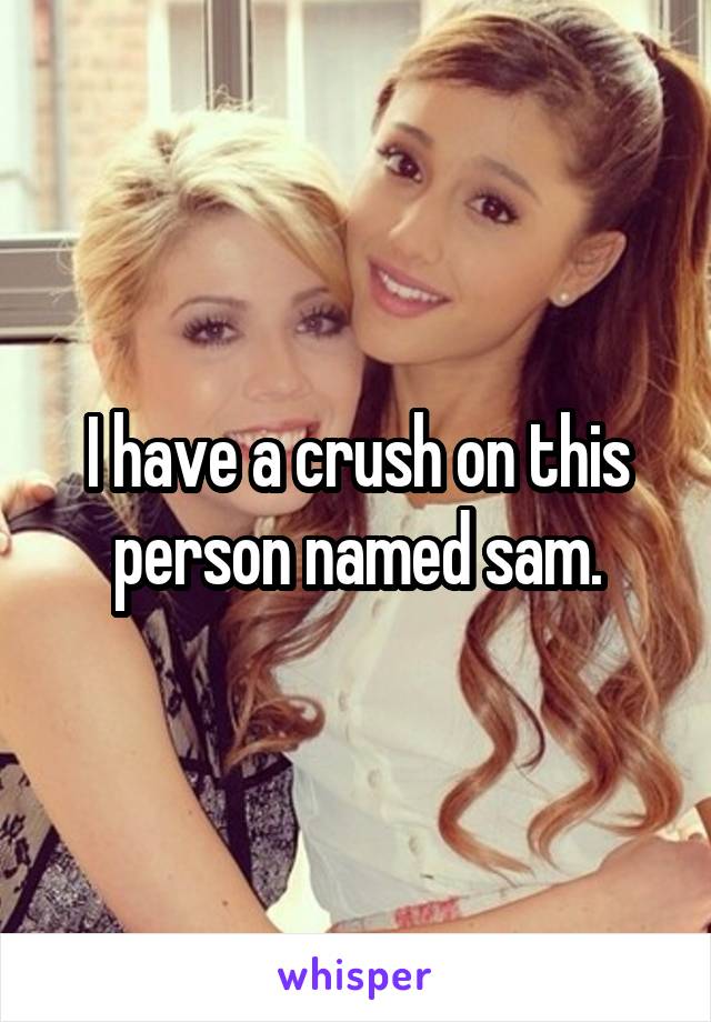I have a crush on this person named sam.