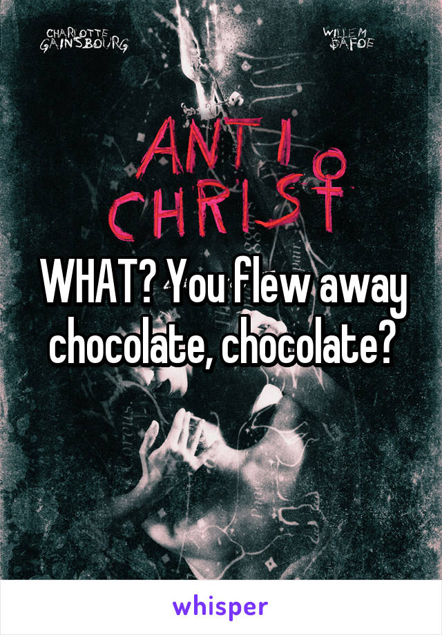 WHAT? You flew away chocolate, chocolate?