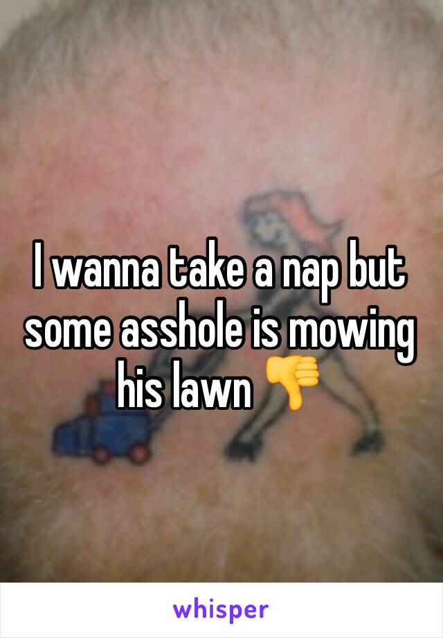 I wanna take a nap but some asshole is mowing his lawn 👎