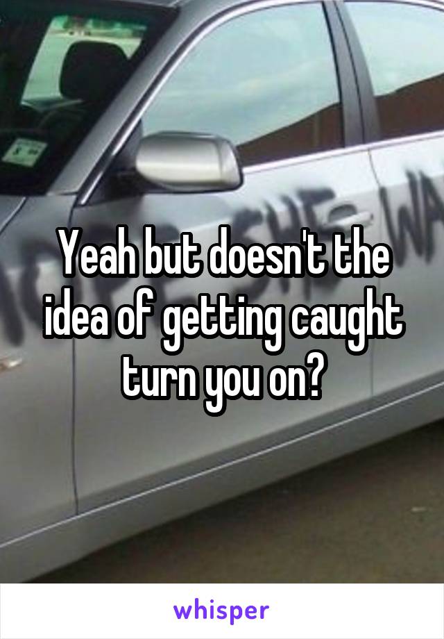 Yeah but doesn't the idea of getting caught turn you on?