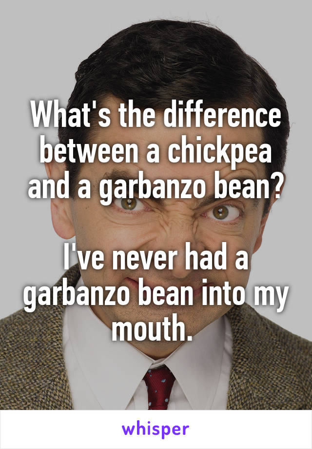What's the difference between a chickpea and a garbanzo bean?

I've never had a garbanzo bean into my mouth. 