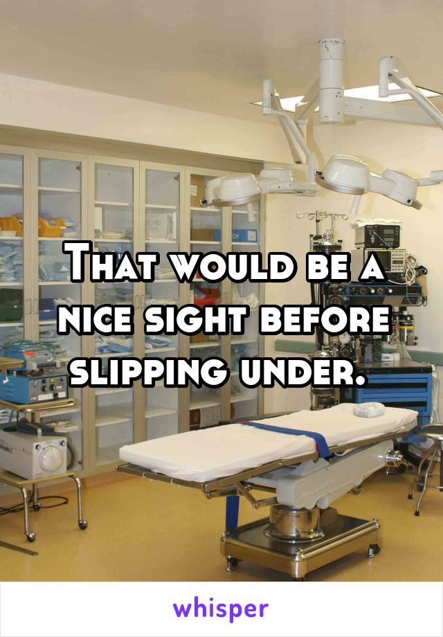 That would be a nice sight before slipping under. 