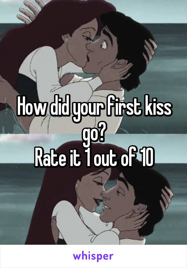 How did your first kiss go?
Rate it 1 out of 10