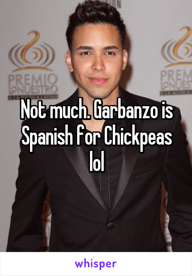 Not much. Garbanzo is Spanish for Chickpeas lol