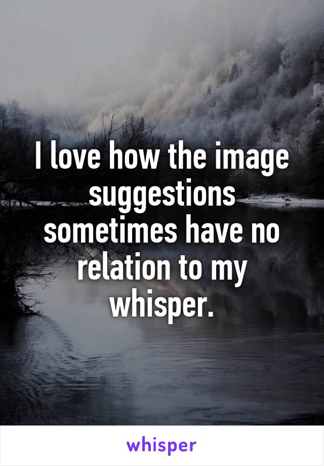 I love how the image suggestions sometimes have no relation to my whisper.