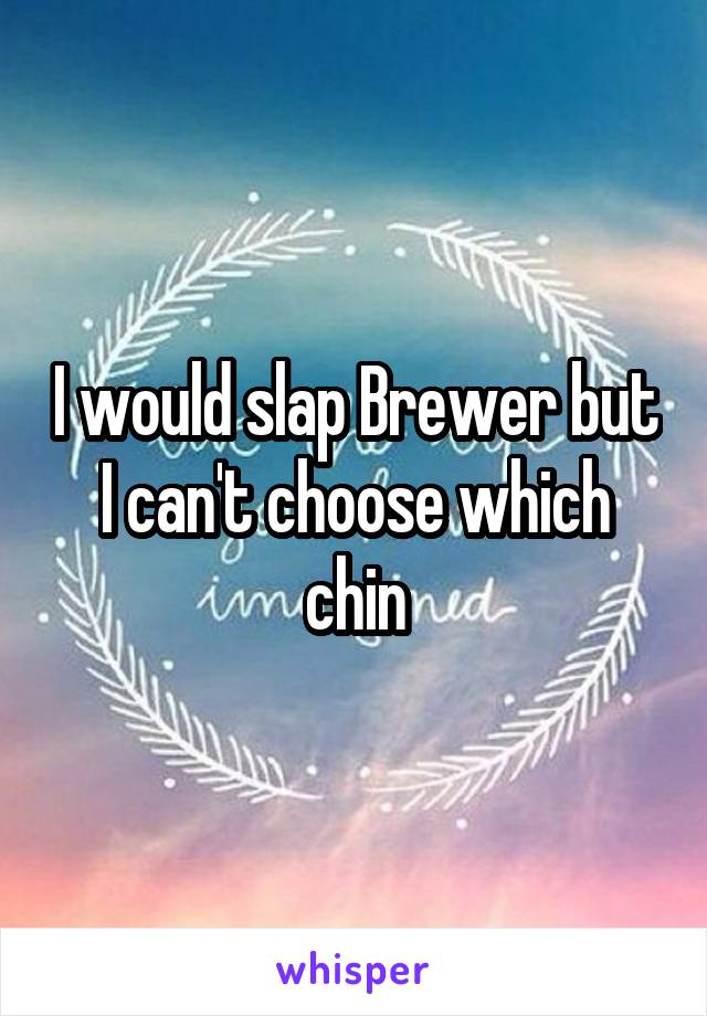 I would slap Brewer but I can't choose which chin