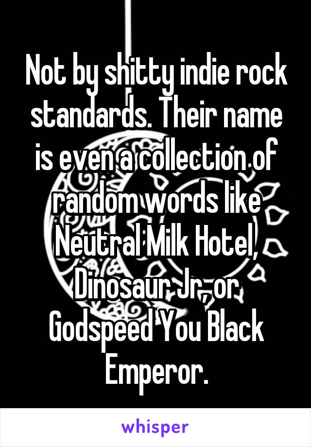 Not by shitty indie rock standards. Their name is even a collection of random words like Neutral Milk Hotel, Dinosaur Jr, or Godspeed You Black Emperor.