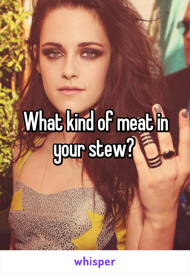 What kind of meat in your stew? 