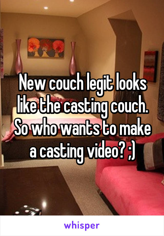 New couch legit looks like the casting couch. So who wants to make a casting video? ;)
