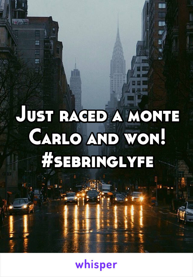 Just raced a monte Carlo and won!
#sebringlyfe