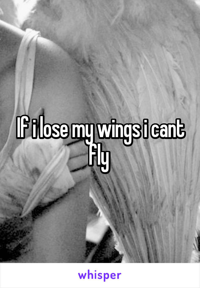 If i lose my wings i cant fly 